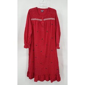 COTTON FLANNEL nightgown scottish terriers scottie dogs polka dot sleepwear L